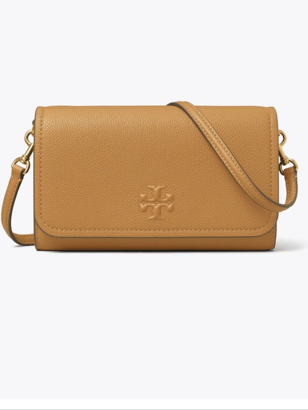Tory Burch Pebbled Leather Crossbody in Camel/Tan